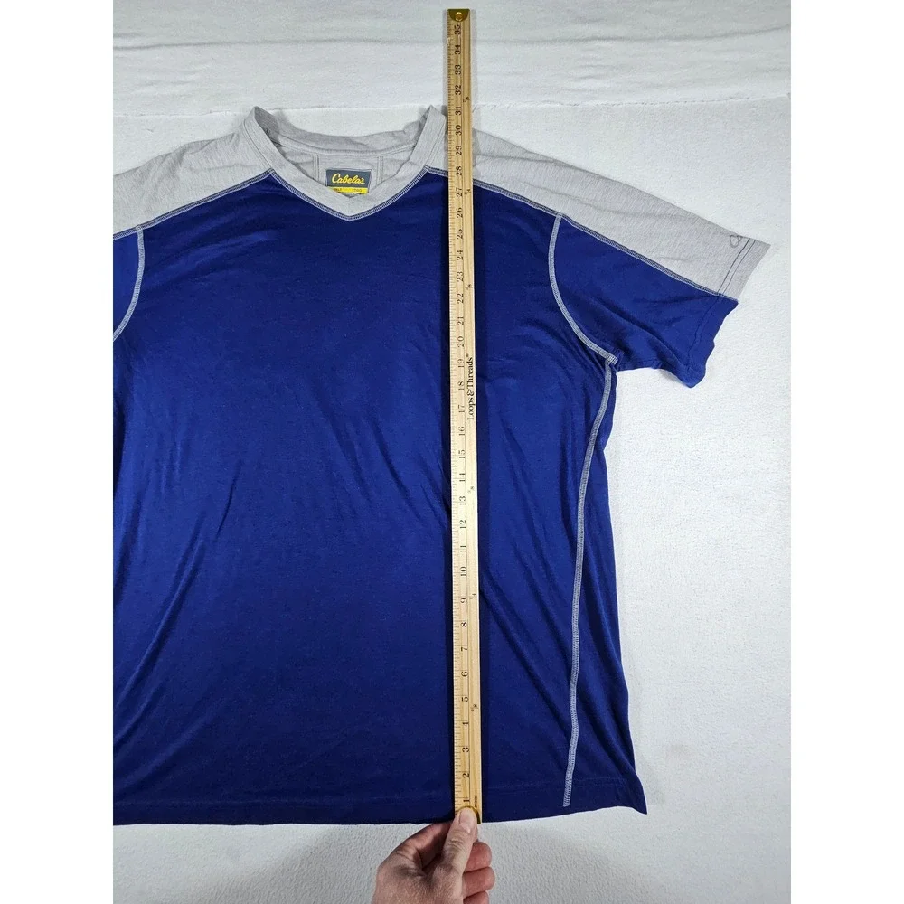 Cabelas Drirelease FreshGuard Performance T-Shirt Mens 2XLT Blue Gray 90-6433